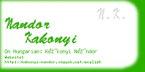 nandor kakonyi business card